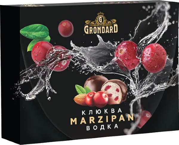 №1 TM Grondard       (10186) Конфеты глазированные Марципановые Клюква и Водка, 98г  в Балаково