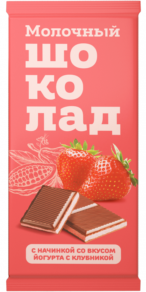  Меренга Шоколад молочный с начинкой Йогурт-Клубника,(блок 24шт по 80г)   в Балаково