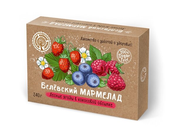 №2 Мармелад белевский на фруктозе 240г "ЛЕСНЫЕ ЯГОДЫ"  в Балаково